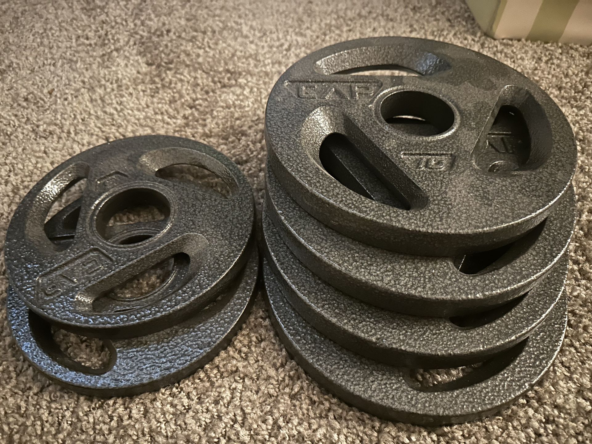 CAP Barbell 50 lb Olympic Grip Plate Weight Set (10x4, 5x2)