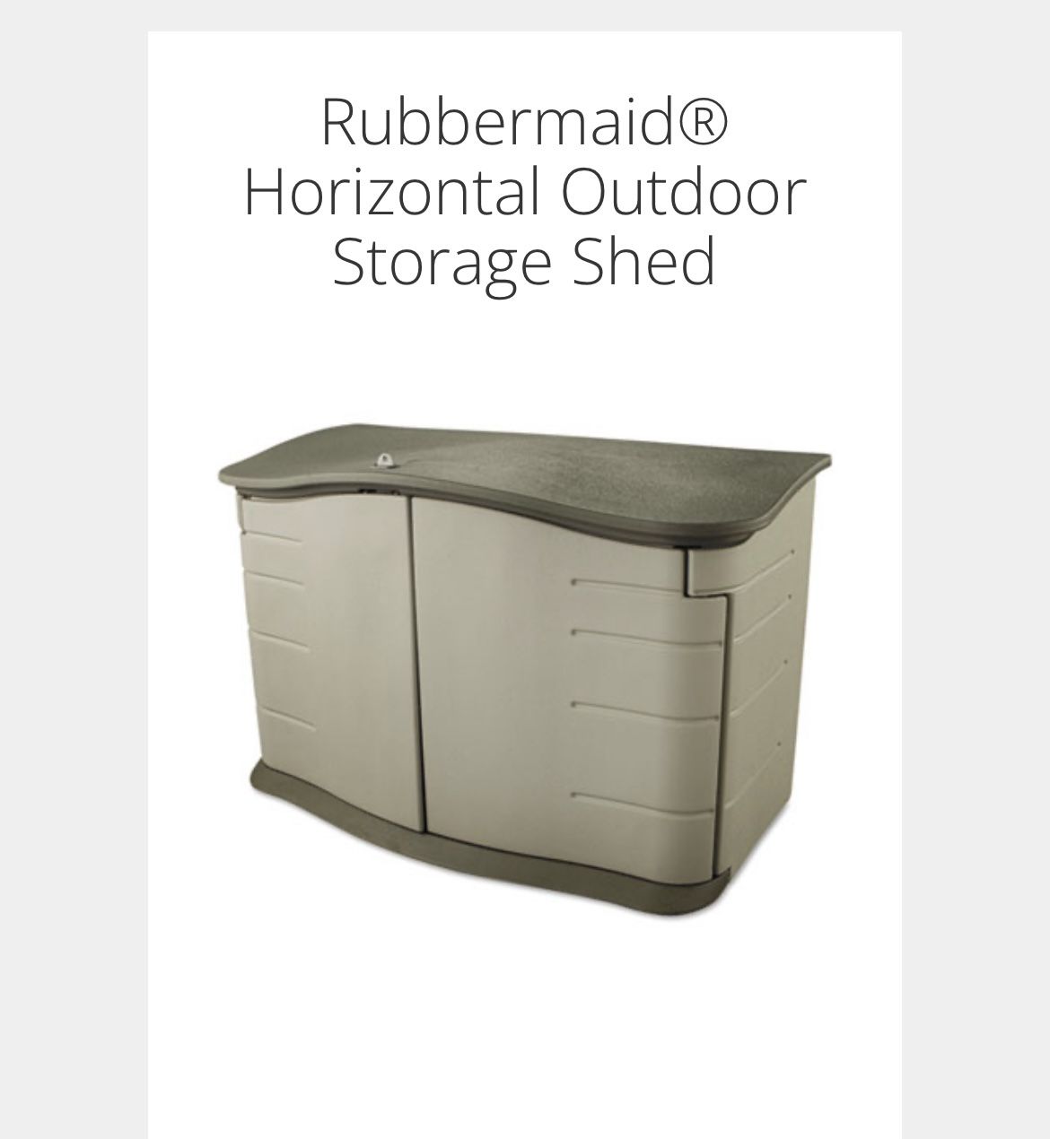 Rubbermaid H 48’’ W 55” L 72” Plastic Storage Shed with Floor Kit