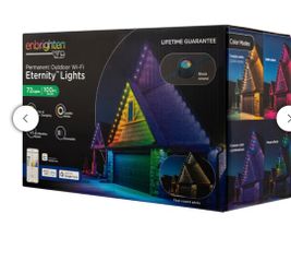Enbrighten 100 ft. Permanent Outdoor Wi-Fi Eternity Eave Lights, 16.5 in. Spacing, 33 Lumens new open box