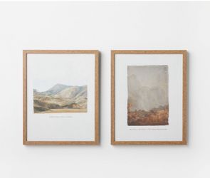 (Set of 2) 16" x 20" Glass Textbook Framed Prints  Wall Art