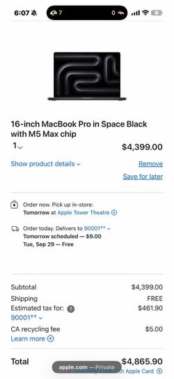 16 Mackbook Pro M5 Max Chip