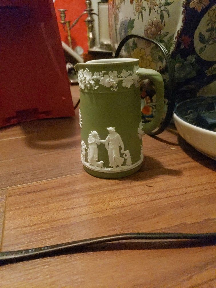 Old Jasperware Jar Green 