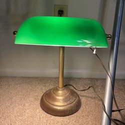 Bank Lamp Vintage Porcelain Brass Copper