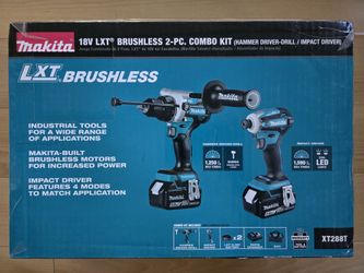 Makita 18v LXT Brushless Drill and Impact Driver with 2x battery