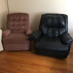 2 Lounge Chairs And Black Couch