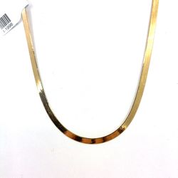 10Kt Yellow Gold 16” Herringbone Necklace 5.20g 3.8mm 1996