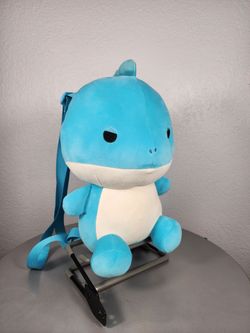 12" Fukuya Dinosaur Backpack Blue Giganotosaurus Plush