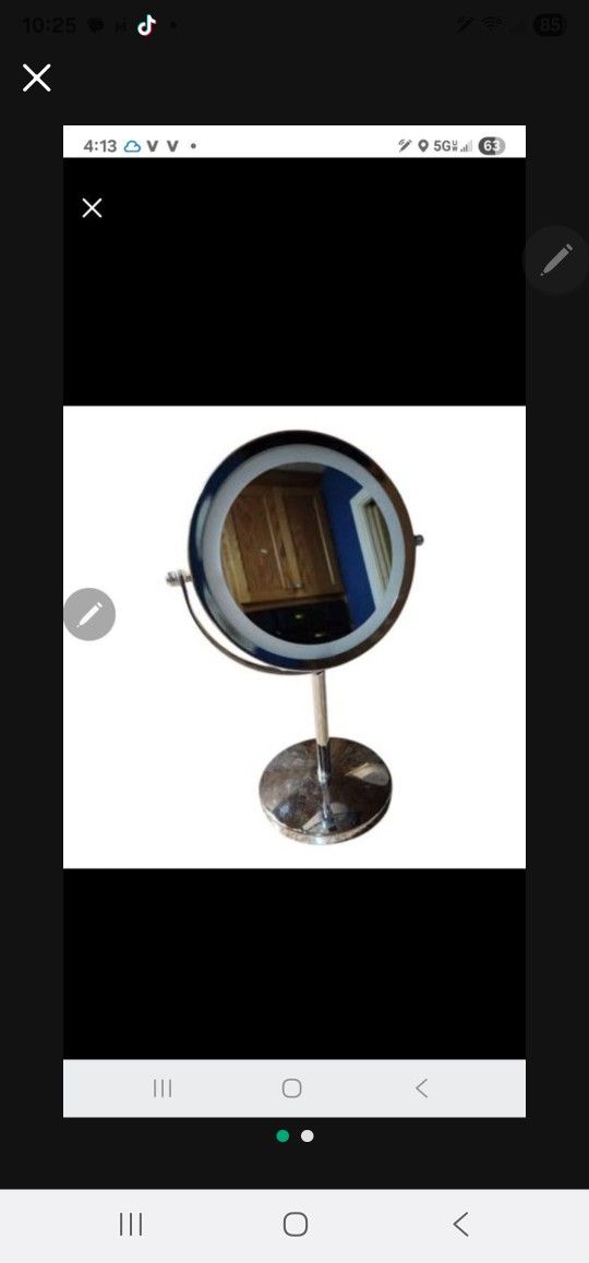 Stand Alone Lighted Makeup Vanity Mirror (Dual Side Magnify)