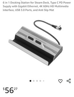 Steam Deck Docking Station Metal Aluminum 6 in 1 Heavy Duty Base USB-C MSRP $56