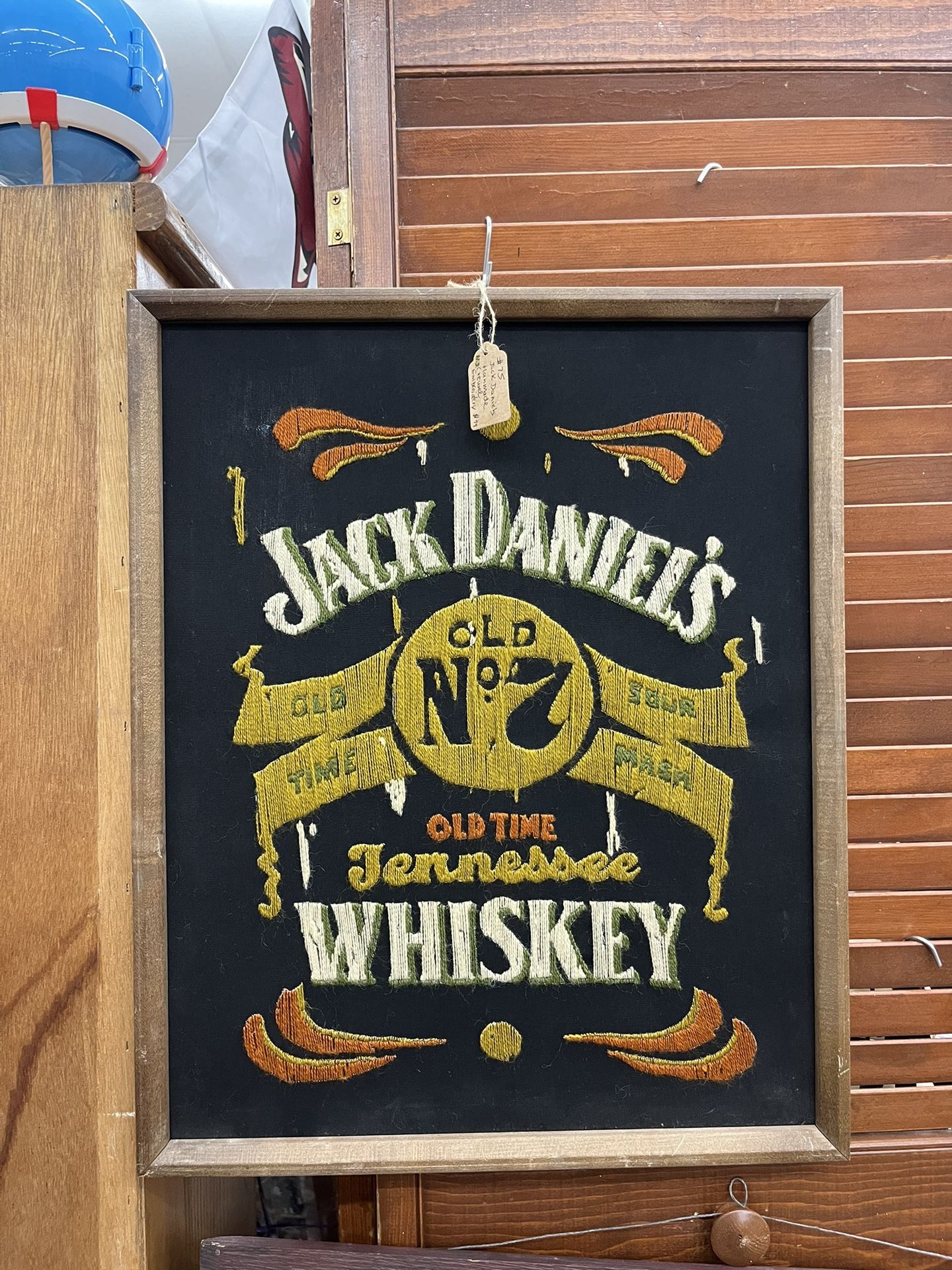Jack Daniels handmade crewel - embroidery