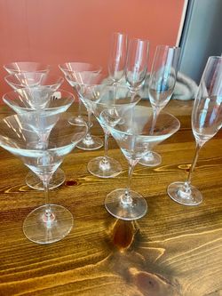 Martini and champagne glasses