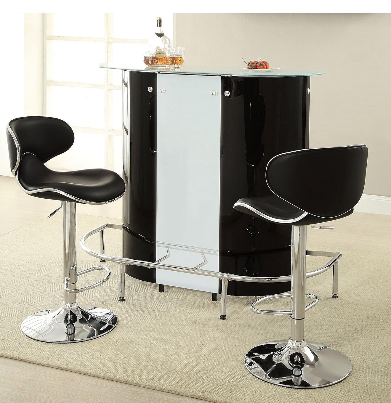 Bar Unit Glossy Black and White