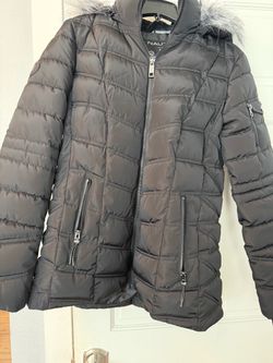 Nautica Puffer Jacket with Faux Fur Hood