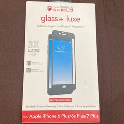 Invisible Shield Glass + Luxe For Apple iPhone 6 Plus/6S Plus/7 Plus Matte Black Finish