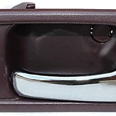 1990 Honda Accord - Front, Passenger Side Interior Door Handle, Red Bezel with Chrome Lever, with Door Lock Hole, 4-Door, Sedan