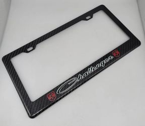 BRAND NEW DODGE CHALLENGER 100% Real Carbon Fiber License Plate Frame Tag Cover Original 3K