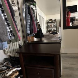 Mirror And Bedside Table 