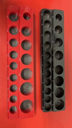 Reniteco 1/2 Inch Magnetic Socket Organizer - 2 Piece SAE & Metric Holder