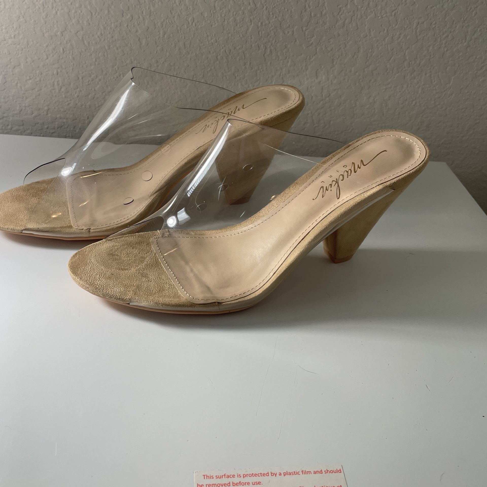 Clear Kitten Wedge heel
