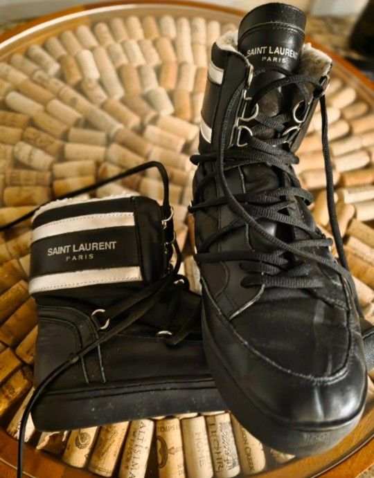 Size 9 Saint Laurant Ysl Sneaker Fur Boot 