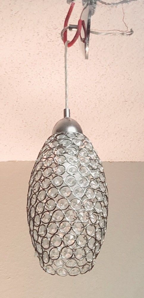 Crystal Jewel Elongated Hanging Pendant Lamp, New, Inc. Hardware