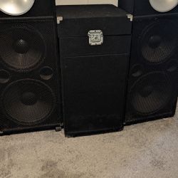 Complete DJ / PA Sound System — Speakers, Mixer, Amp & Rack — Loud
