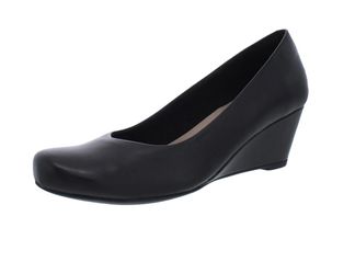 Clarks Collection Women's Flores Tulip Leather Wedge Heel Pump New In Box Size 9.5