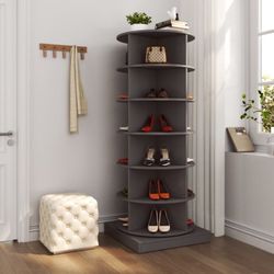 Gray 6-Tier Shoe / Handbag Display Carousel  Cabinet/ 360 Display Rack (Holds up to 24 Pairs of Shoes) [NEW ]**Retails for $300+ ^Assembly Required^