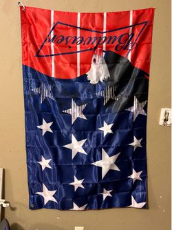 Budweiser Patriotic Bald Eagle Beer Banner Flag