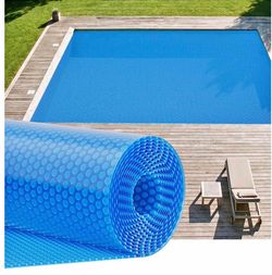18 x 36 ft Rectangular Solar Pool Cover - Upgraded Thick Heavy Duty Thermal Bubble Blanket for Above