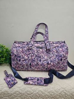 Simply Southern X-Large Tropical Leaf Print Duffle Weekender Bag NWOT