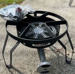 High Pressure Banjo Burner Outdoor Propane Gas Cooker w/ 0-20 PSI Regulator & Steel Braided Hose – New