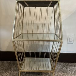 Metal Mirrored Side Table