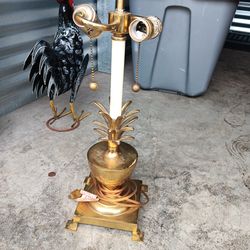 Vintage brass pineapple lamp
