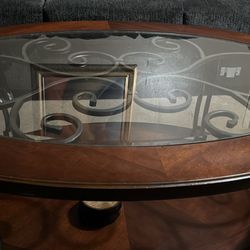 Wood with Glass Coffee Table