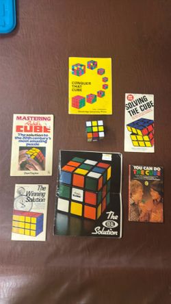 Vintage Rubiks cube and solution books solving books