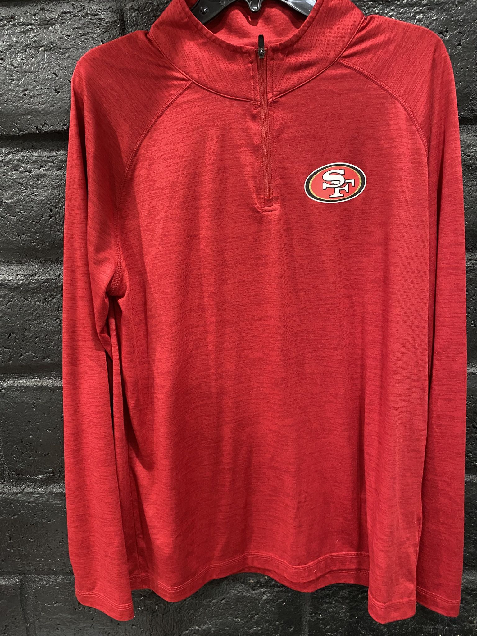 Majestic Red 49ers Quarter-Zip Pullover