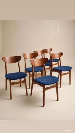 Set of 6 west elm Dining chairs