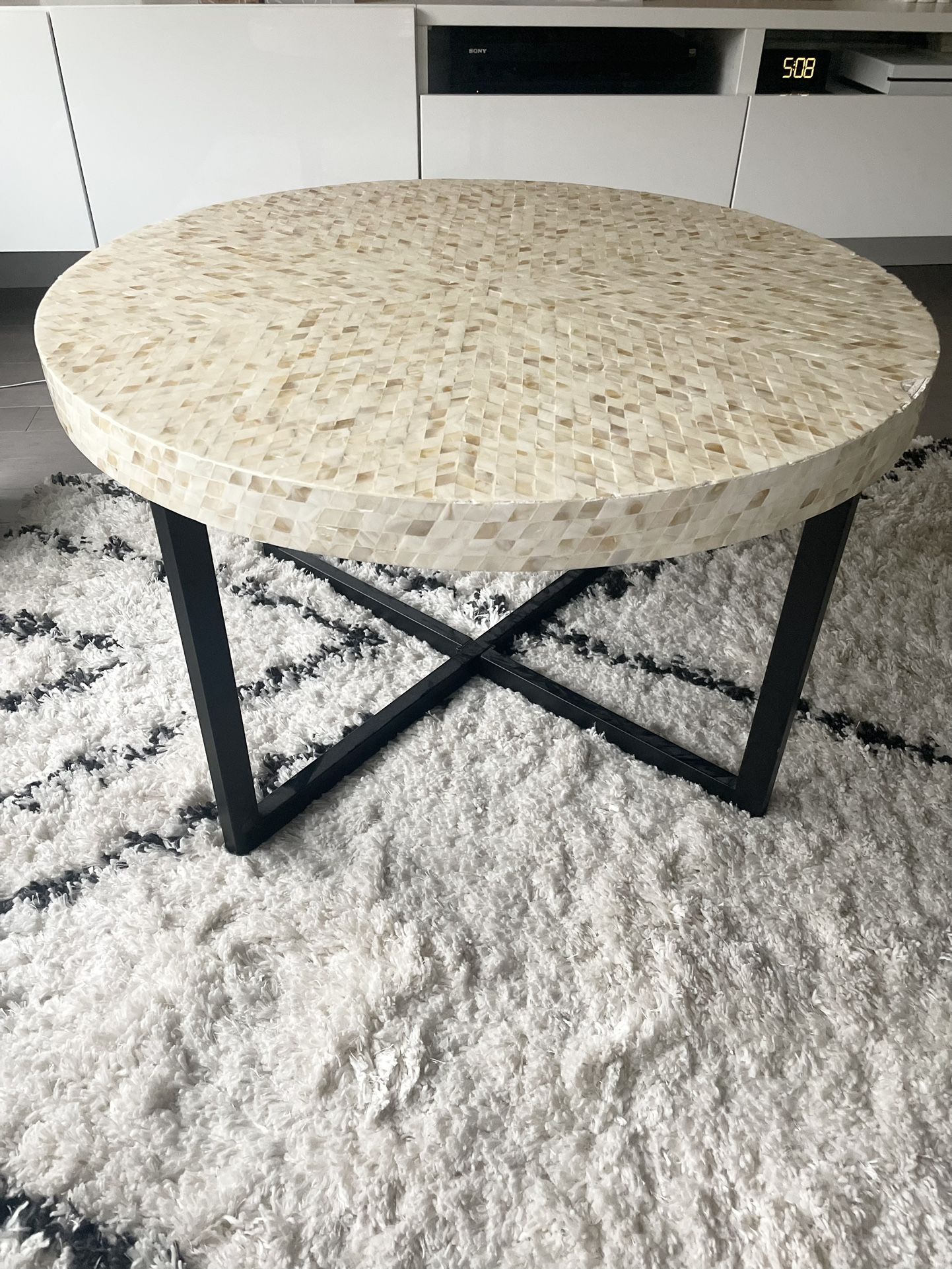 PIER ONE IMPORTS MOTHER OF PEARL COFFEE TABLE