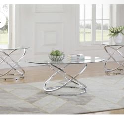 3 Pcs Living Room Glass Table Set