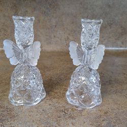 Hofbauer Etched Crystal Candlestick Holders