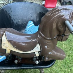 2 Miracle Equipment Co.Swings Antique Rocking Space Ship & Horse Playground Spring Rocker Rider Equipment Fiberglass No Springs See Pics