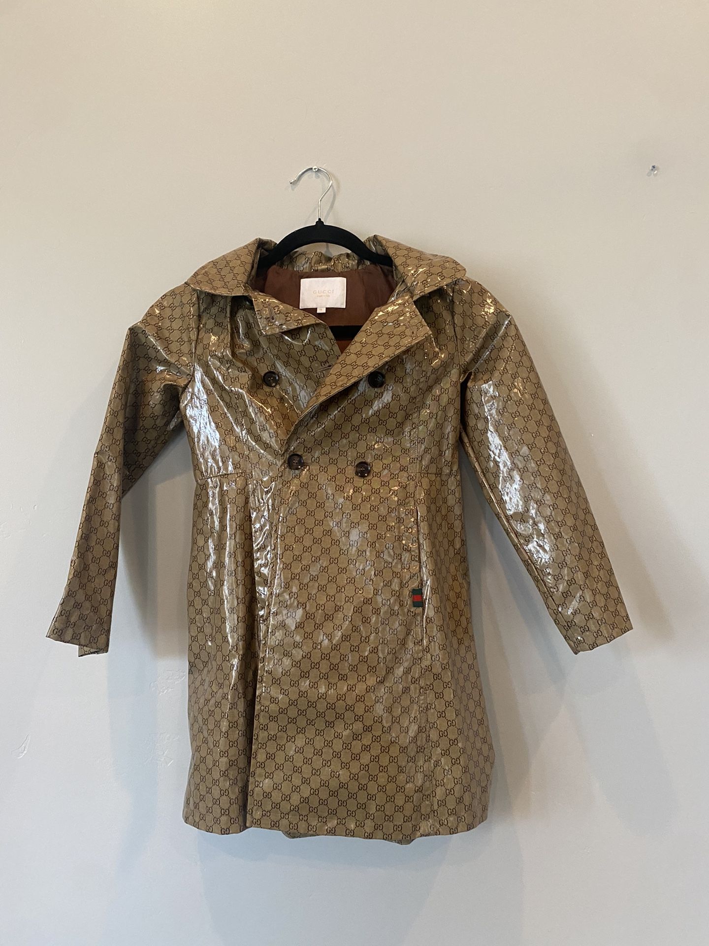 Kids GUCCI Vinyl Rain Coat  Size Small