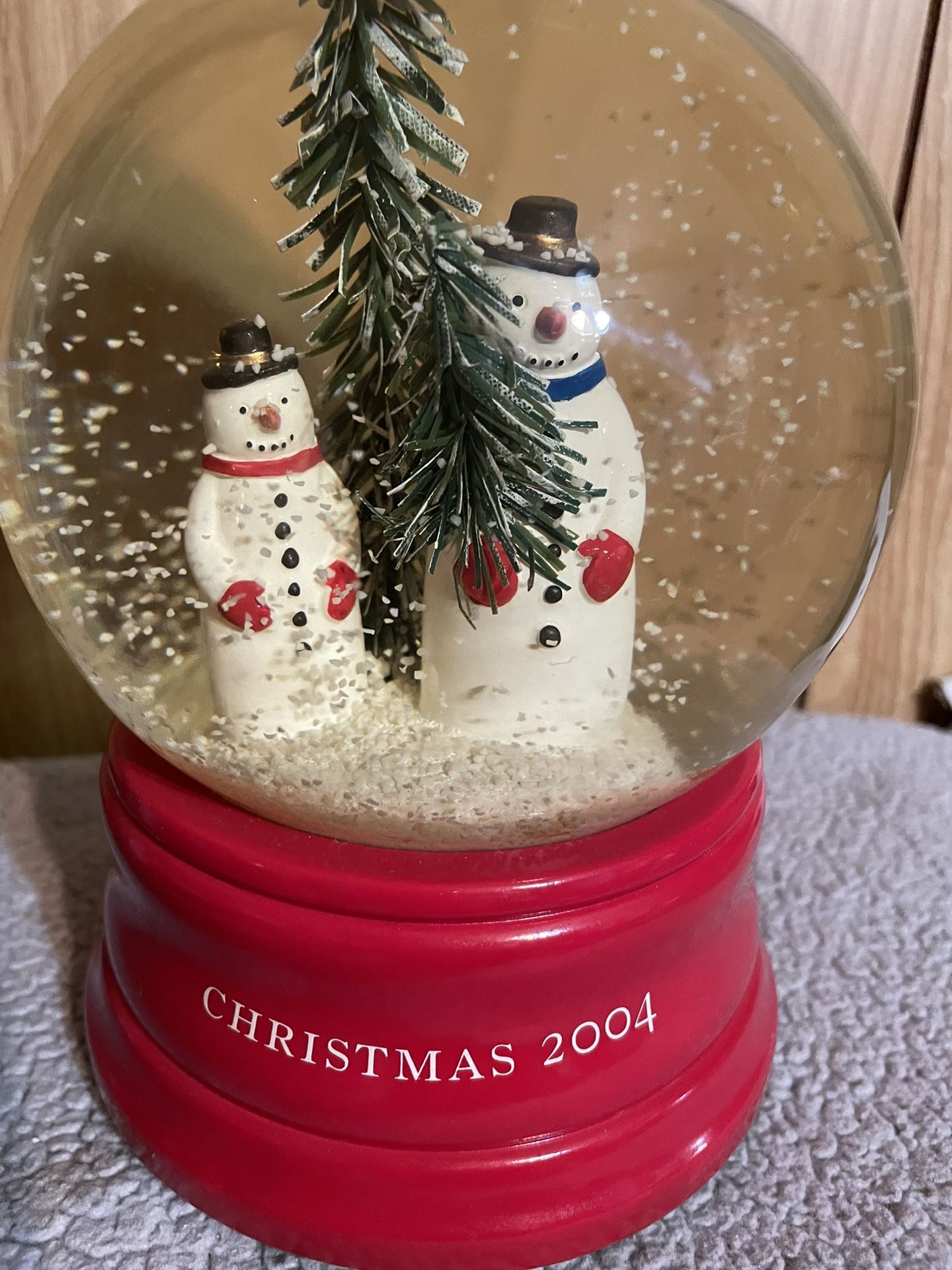 Vintage 2004 Snowman Snow Globe With Music