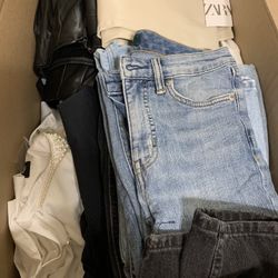 Large Box Full Of Women’s Clothing ( Zara’s, Forever 21, JCrew,, Ralph Lauren, Etc).