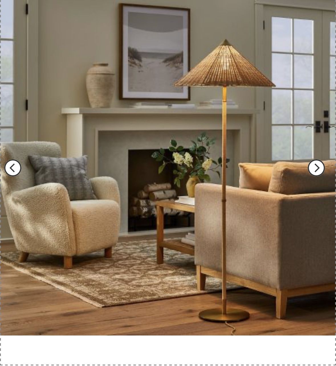 Floor Lamp Gold Iron with Tapered Rattan Shade - Threshold™ designed with Studio McGee