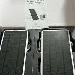 Wasserstein Solar Panel Compatible with Wyze Cam Outdoor/Battery Cam Pro - Efficient Solar Power for Your Security Camera (2-Pack, White) (Camera NOT 