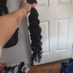 100% Human Hair 24" Black Deep Wave I Tip  !!!