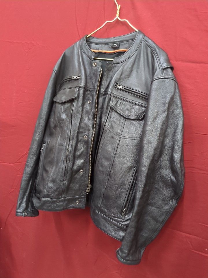 Motorcycle Black Leather Jacket