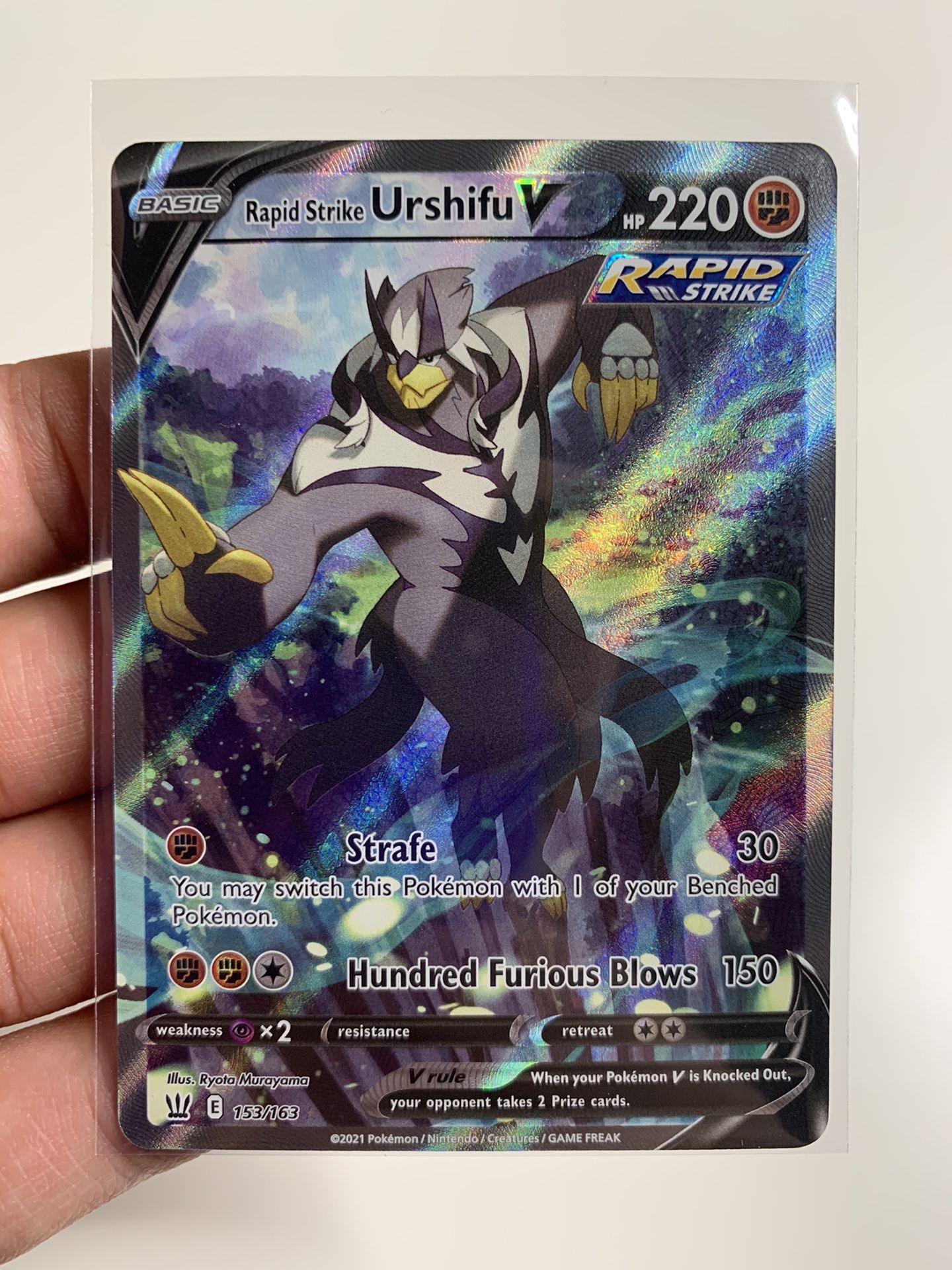 Pokémon Cards Rapid Strike Urshifu V 153/163 Alternate Full Art Battle Styles